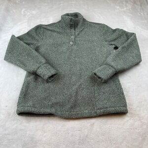 Balance Collection‎ Green Textured Pullover Sweater Size S Snap Neck